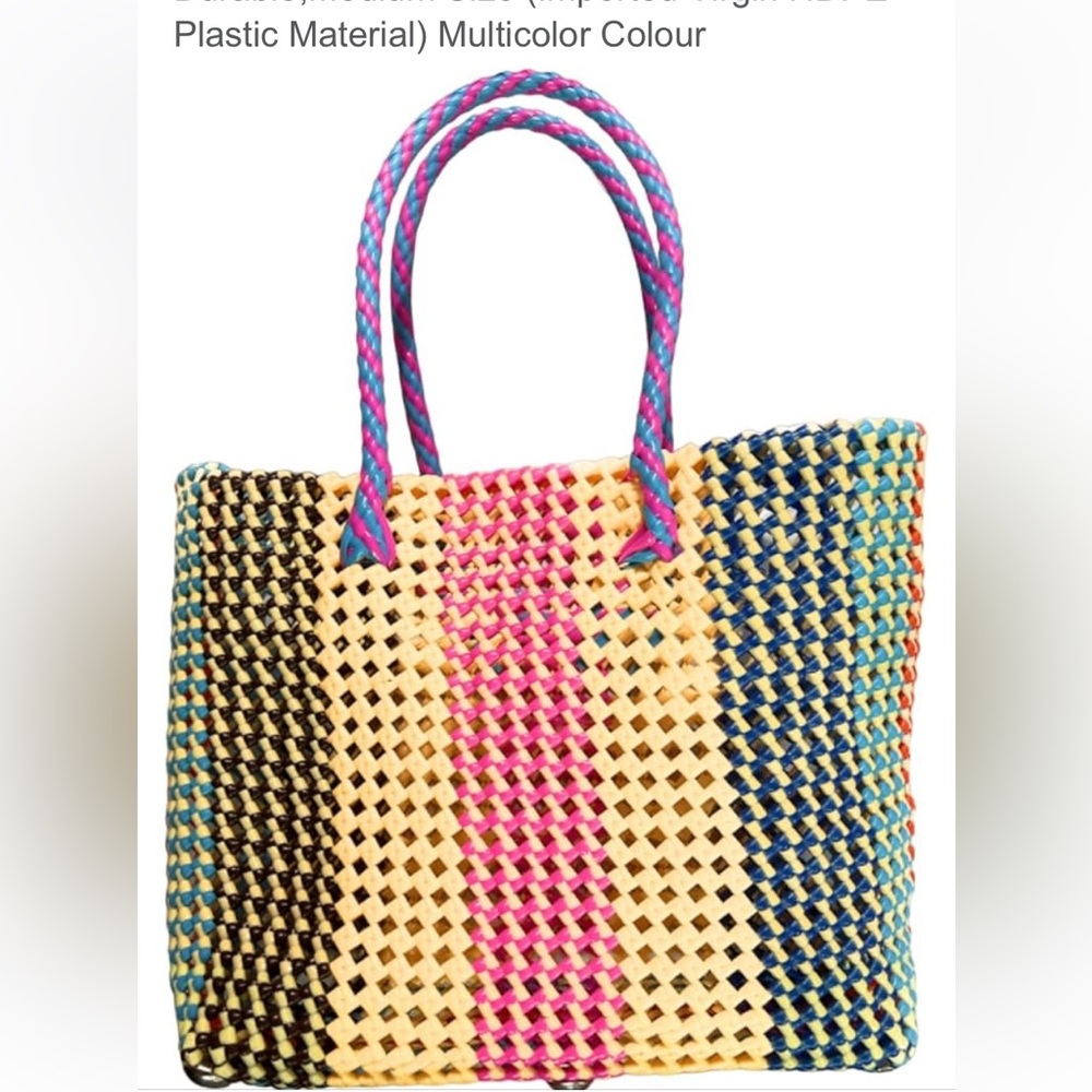 RNAVIRA Multicolor Woven Tote(Handmade beach bag and for pool parties